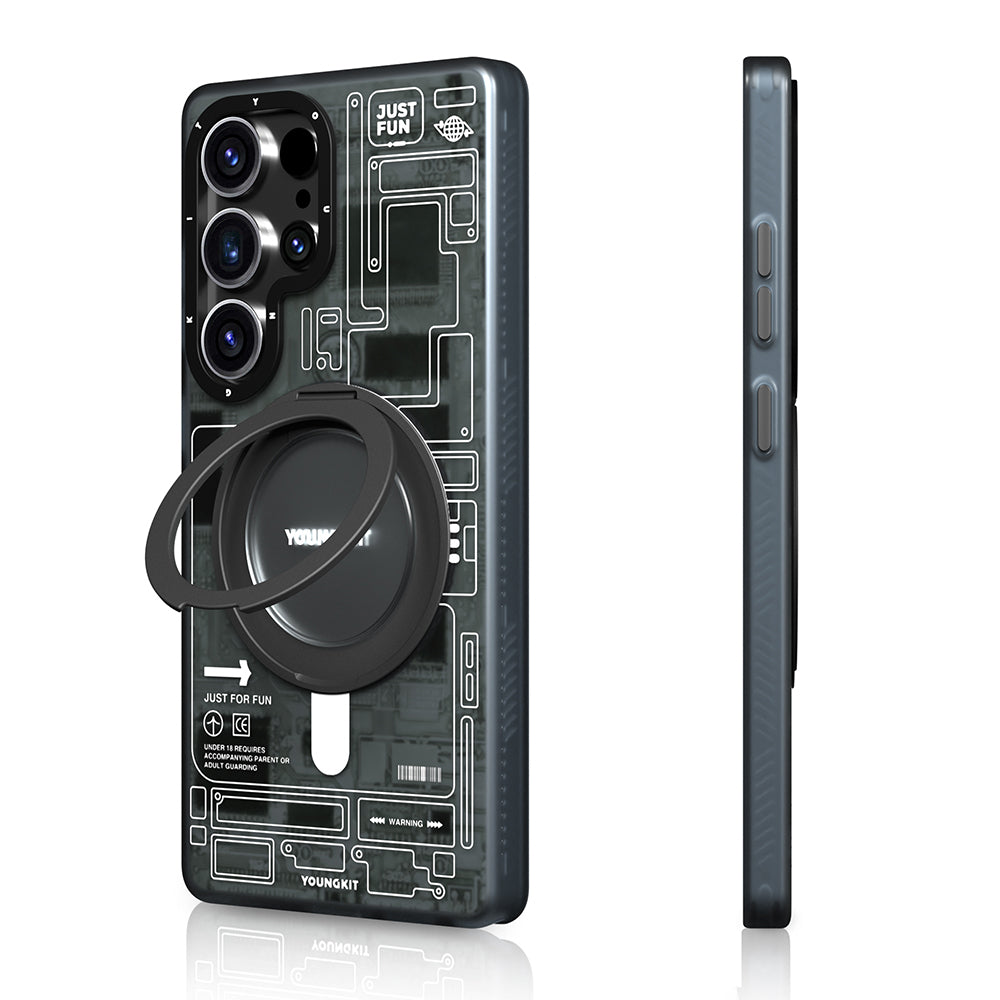 Youngkit 360° Standlı Technology Serisi Galaxy S25 Ultra Magsafe Telefon Kılıfı-6 Youngkit 360° Standlı Technology Serisi Galaxy S25 Ultra Magsafe Telefon Kılıfı-6